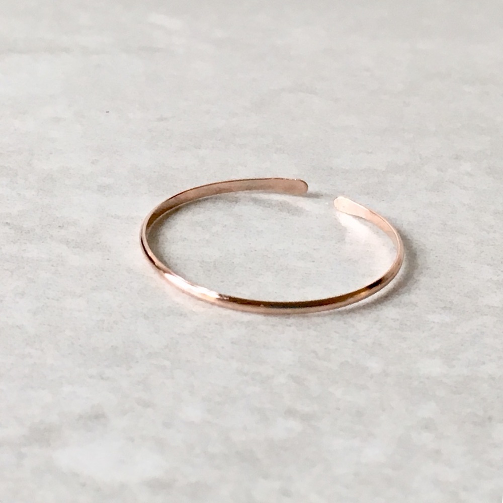 Super Thin Adjustable 14K Rose Gold Filled Ring - Picture 5 of 7